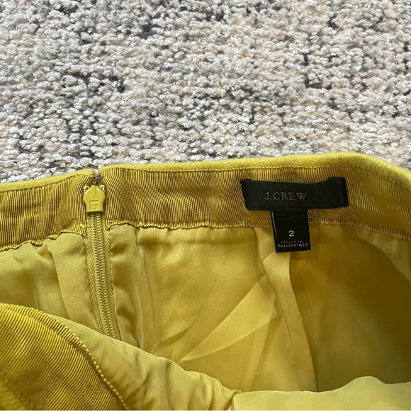 J. Crew Zip Pocket Wool Mini Skirt Citron Yellow Sz 2 - Picture 7 of 8